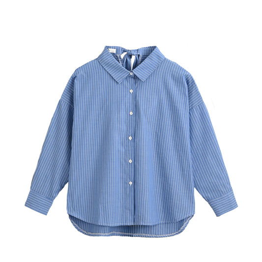 Back ribbon stripe shirt